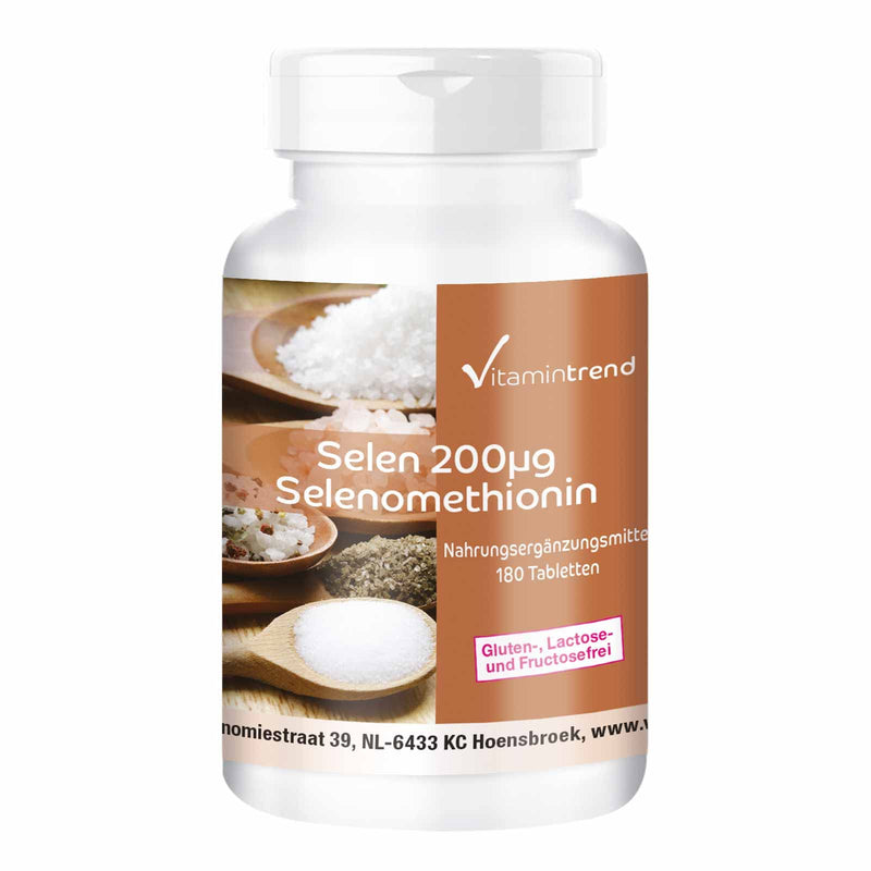 Selenium 200µg - 180 tablets for 6 months - yeast-free - high dosage - vegan | Vitamintrend® - NewNest Australia