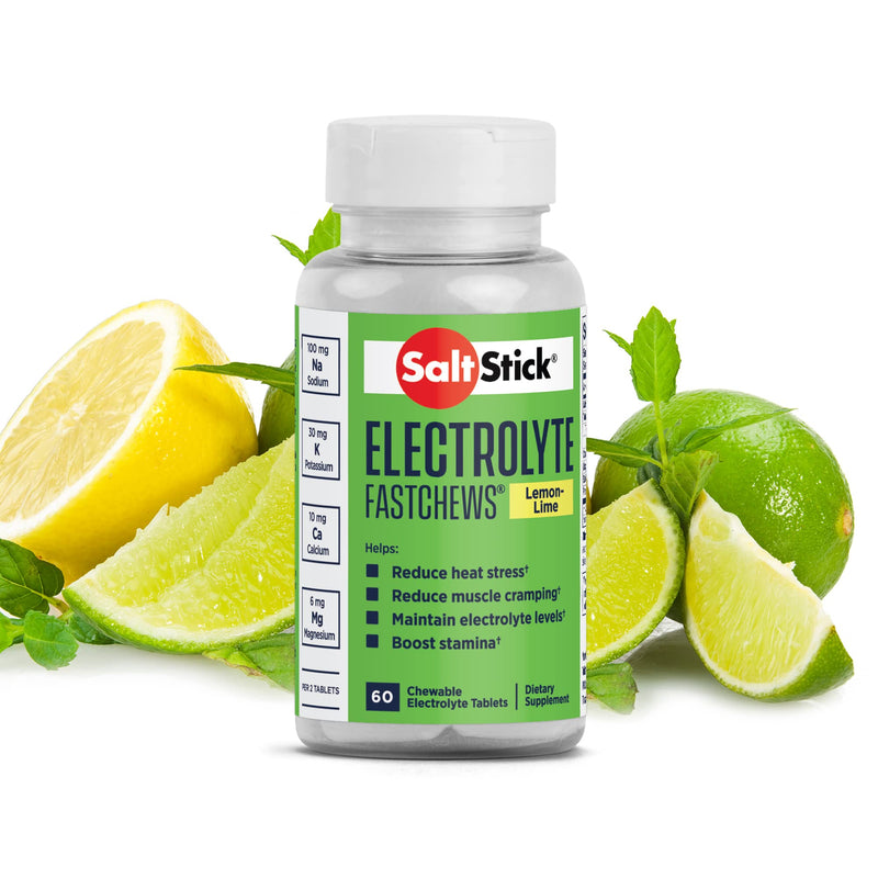 Saltstick Fastchews Lemon 60 Electrolyte Chewable Tablets With Salt, Minerals (Sodium, Potassium, Calcium, Magnesium) And Carbohydrates, 99 G Bottlell03-2060 0 - NewNest Australia