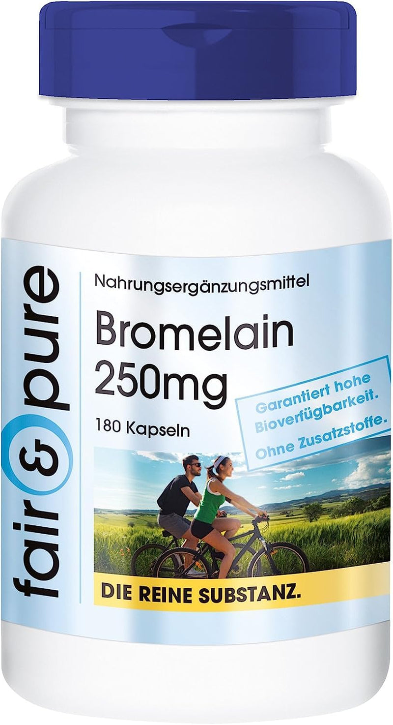 Fair & Pure® - Bromelain 250mg (600 FIP) - vegan - natural pineapple enzyme - without magnesium stearate - time-delayed release - 180 DRcaps® - NewNest Australia