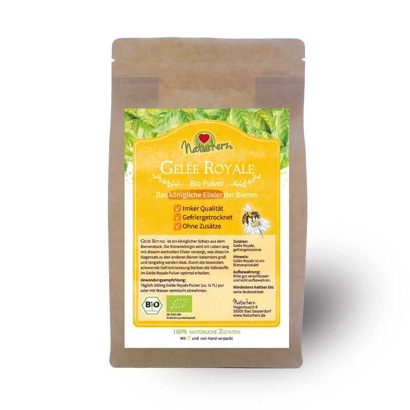 Organic Royal Jelly Powder | 100% freeze-dried jelly in proven Naturherz quality from organic beekeepers (50g) - NewNest Australia
