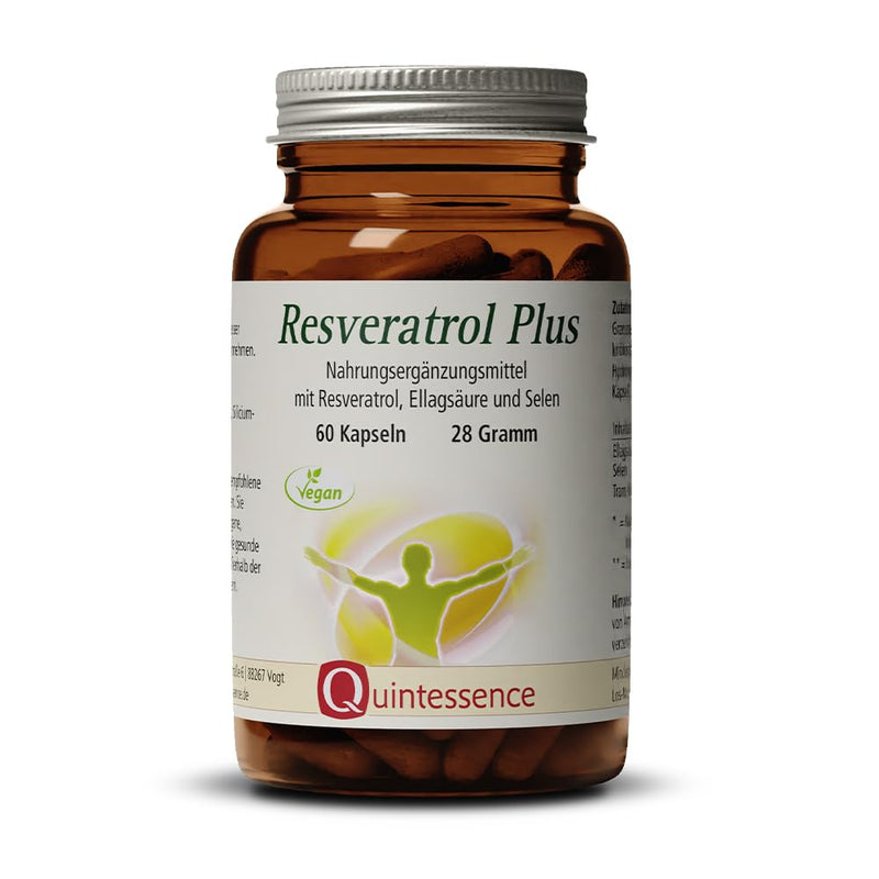 Quintessence Resveratrol Plus 60 capsules - With selenium & pomegranate extract - 150 mg trans-resveratrol per capsule/daily dose - 100% pure quality - Vegan - Produced in Austria - NewNest Australia
