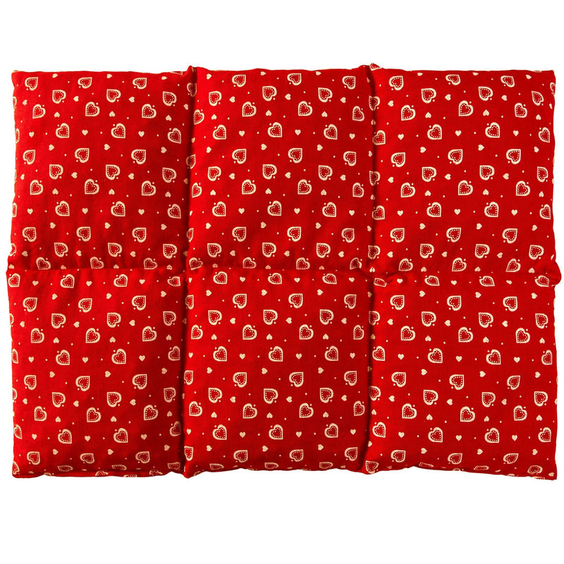 Cherry stone pillow large 40x30cm 6-chamber, hearts-red - e.g. back, stomach - heat pillow grain pillow for microwave and oven - cherry stone pillow 30x40 hearts-red cherry stones - NewNest Australia