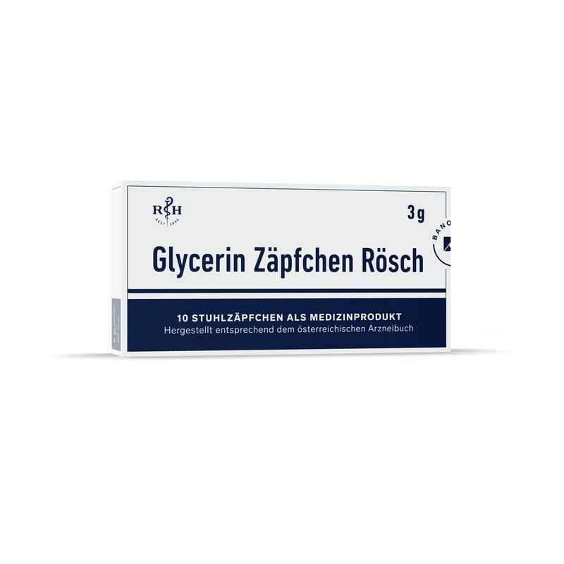 Glycerine Suppositories R√∂Sch | 3G (10 Suppositories) | For Natural Stool Regulation | Gently Laxative And Protects The Intestinal Flora | For Adults (From 18 Years) In Stubborn Cases - NewNest Australia