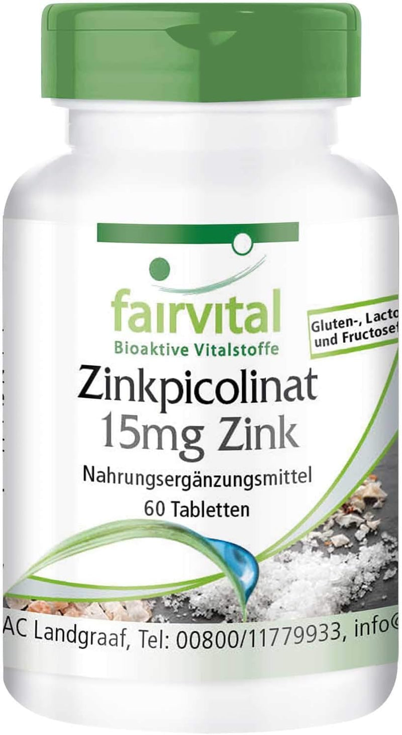 Fairvital | Zinc picolinate 15mg tablets - HIGH DOSE - VEGAN - 60 tablets - NewNest Australia