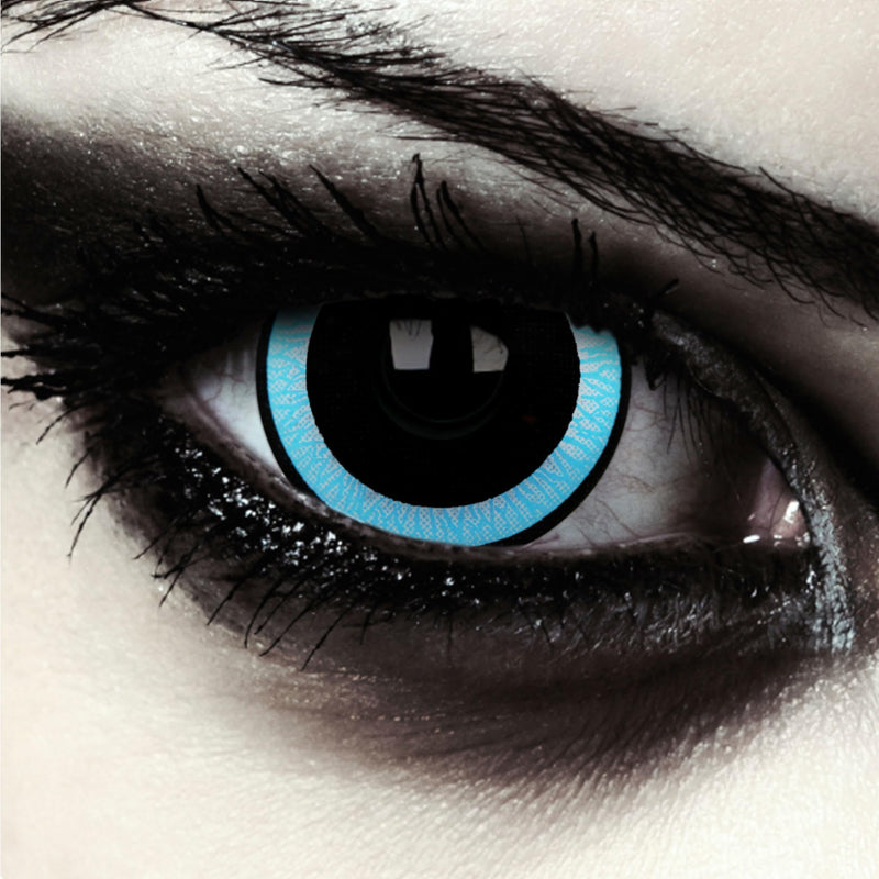 DESIGNLENSES Blue Black Large Colored Contact Lenses, Mini Sclera 17mm Diameter, 1 Pair (2 Pieces) + Storage Case (Galactic) Galactic - NewNest Australia