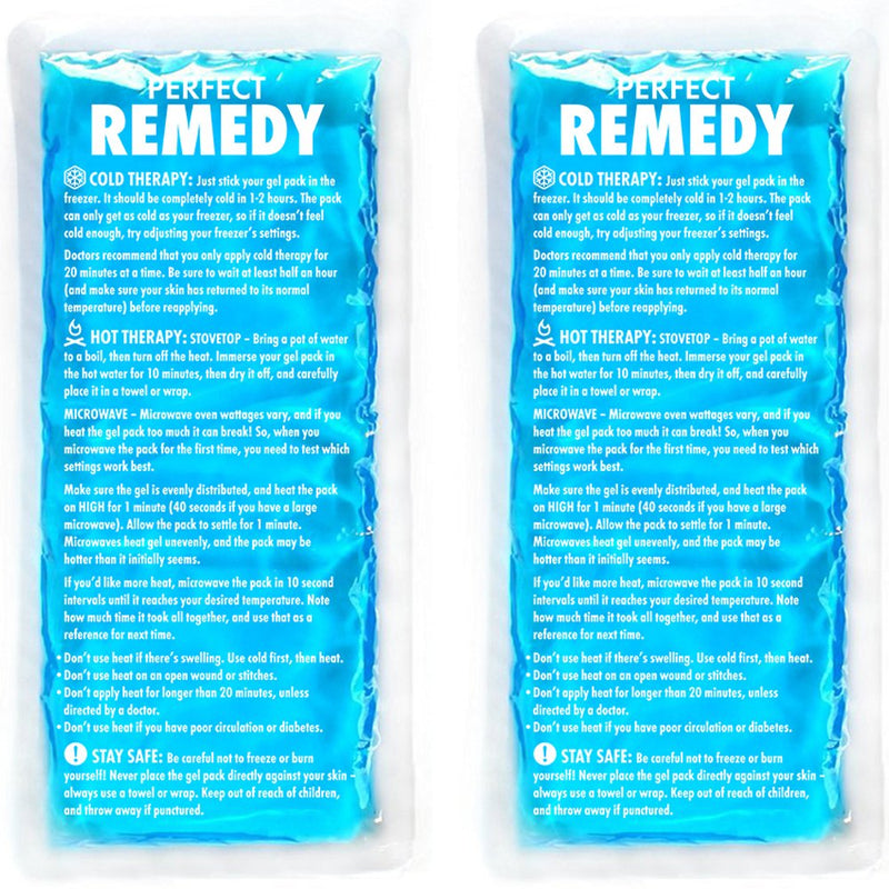 Perfect Remedy - Cooling Pads for Injuries, Reusable Cooling Pack & Heat Compresses, Cooling Pad for Pain Relief, Ice Pack Gel for Knees, Back, Neck, Ankles [Pack of 2, Regular, Blue] Blue Normal - NewNest Australia