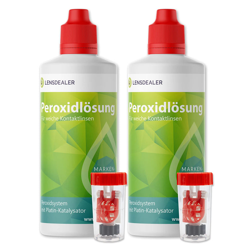Lensdealer peroxide solution 2x 360ml double pack + container, care product for soft contact lenses, contact lens liquid… - NewNest Australia