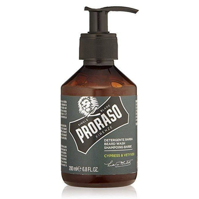 Proraso Beard Wash Cypress & Vetyver, 200 ml, scented beard shampoo cleans, nourishes and refreshes beard and skin, washing gel gently removes impurities, Made in Italy - NewNest Australia
