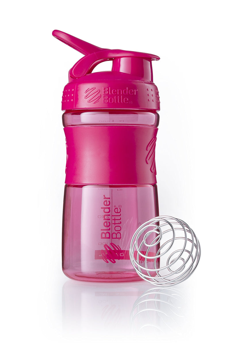 BlenderBottle sports mixer Tritan drinking bottle with BlenderBall, suitable as a protein shaker, protein shaker, water bottle or for fitness shakes, BPA free Pink Fashion 590 ml single - NewNest Australia