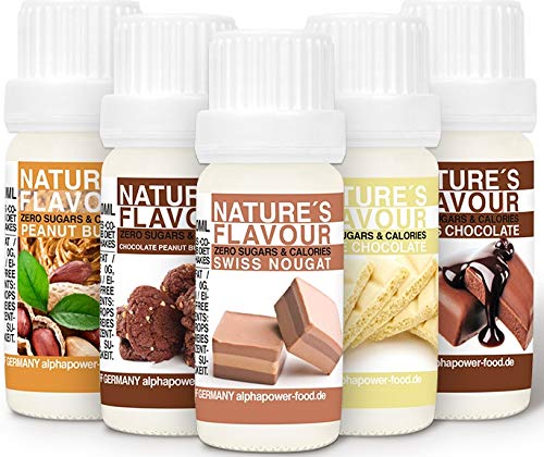 Alphapower Food 5 X 10 Ml Set Vegan Natural Aroma Liquid Concentrate, Flavor Drops, Flavdrops Flavoring System, Sugar-Free, Delicious Flave Drops For Food Shakes, Baking Flavor, Water - NewNest Australia