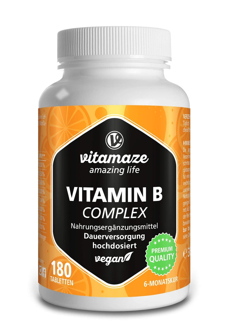 Vitamin B Complex Extra High Dose, 120 Vegan Tablets For 4 Months, All B Vitamins With Optimal Bioavailability, Natural Food Supplement Without Additives, Made In Germany - NewNest Australia
