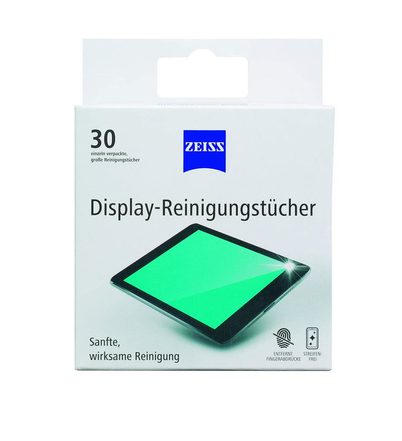 ZEISS display cleaning cloths, alcohol-free, 30 pieces for safe and effective cleaning of optical surfaces - each cloth individually packaged - ideal for on the go or when traveling - NewNest Australia