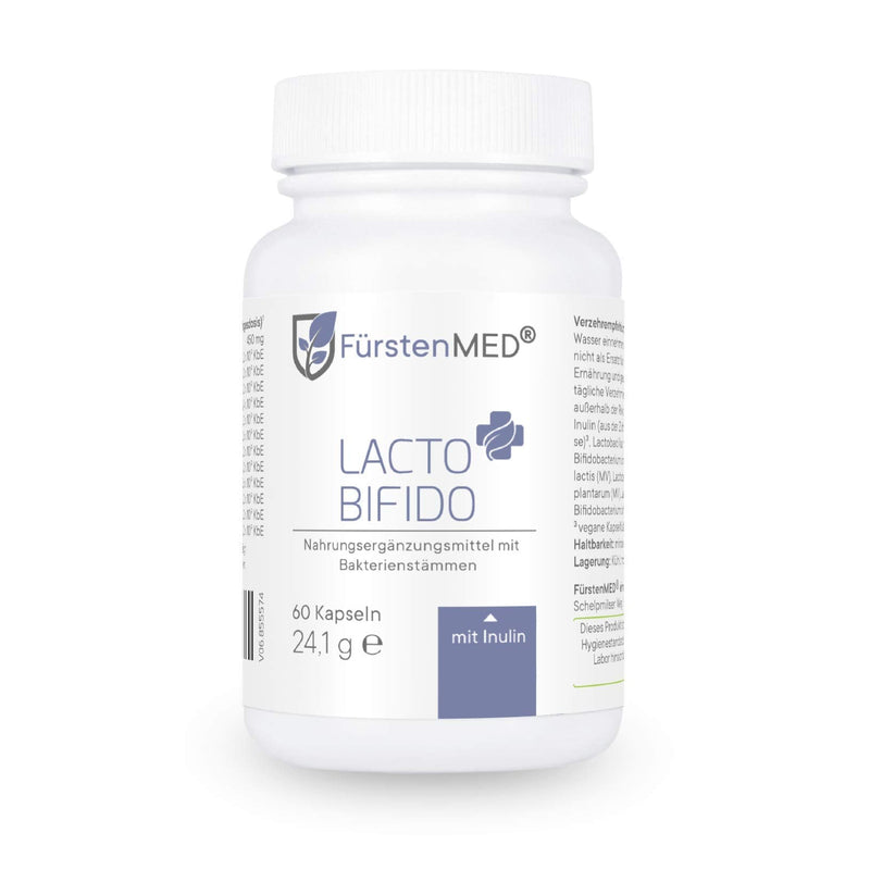 FürstenMED® Lacto-Bifido - Probiotics Lactobacillus Rhamnosus with Vegetable Inulin - Culture Complex - Vegan capsules with bifidobacteria - 17.4 billion CFU intestinal bacteria - NewNest Australia