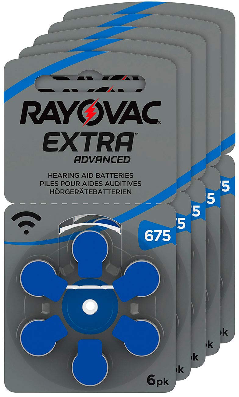 RAYOVAC hearing aid batteries 675 Extra Advanced 1.45V 640 mAh, 5x economy pack of 6 - NewNest Australia