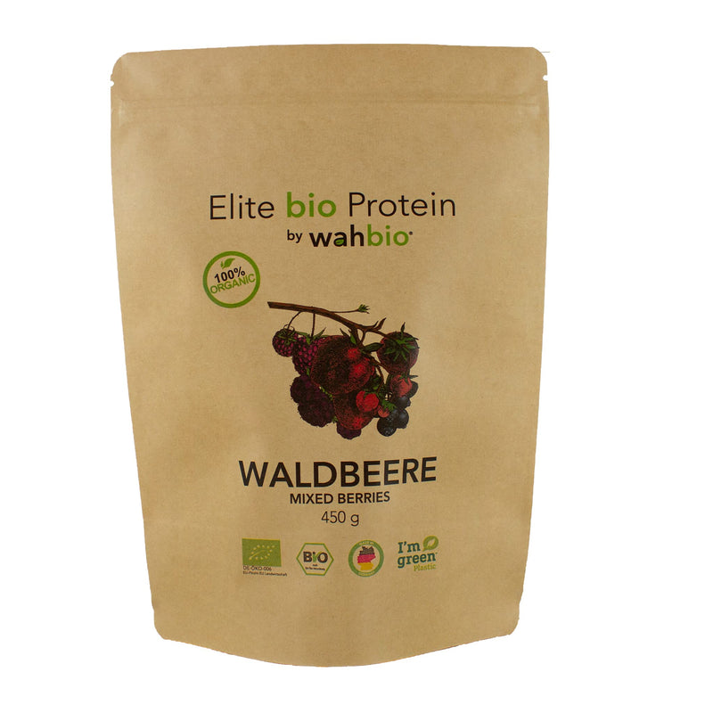 Wahbio 100% Organic Whey Protein - Powder With Wild Berry Flavor (450 G) - 4 Components Organic Protein Powder (Whey, Casein, Egg And Soy Components) Without Sugar, Sweeteners And Additives - NewNest Australia