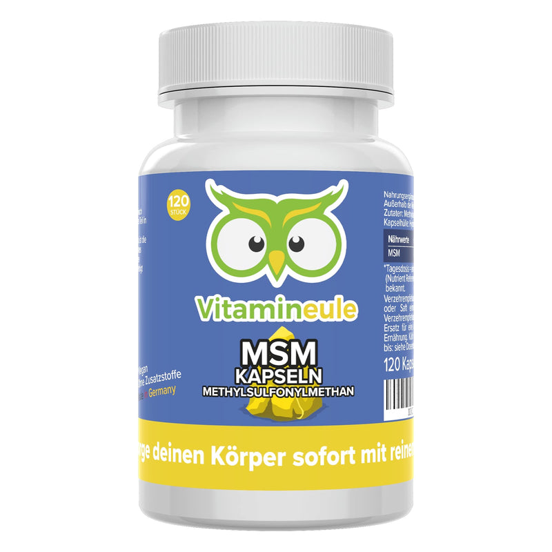 MSM capsules - high dosage - 600mg methylsulfonylmethane - vegan - laboratory tested - quality from Germany - organic sulfur - methylsulfonylmethane without additives - Vitamineule® - NewNest Australia