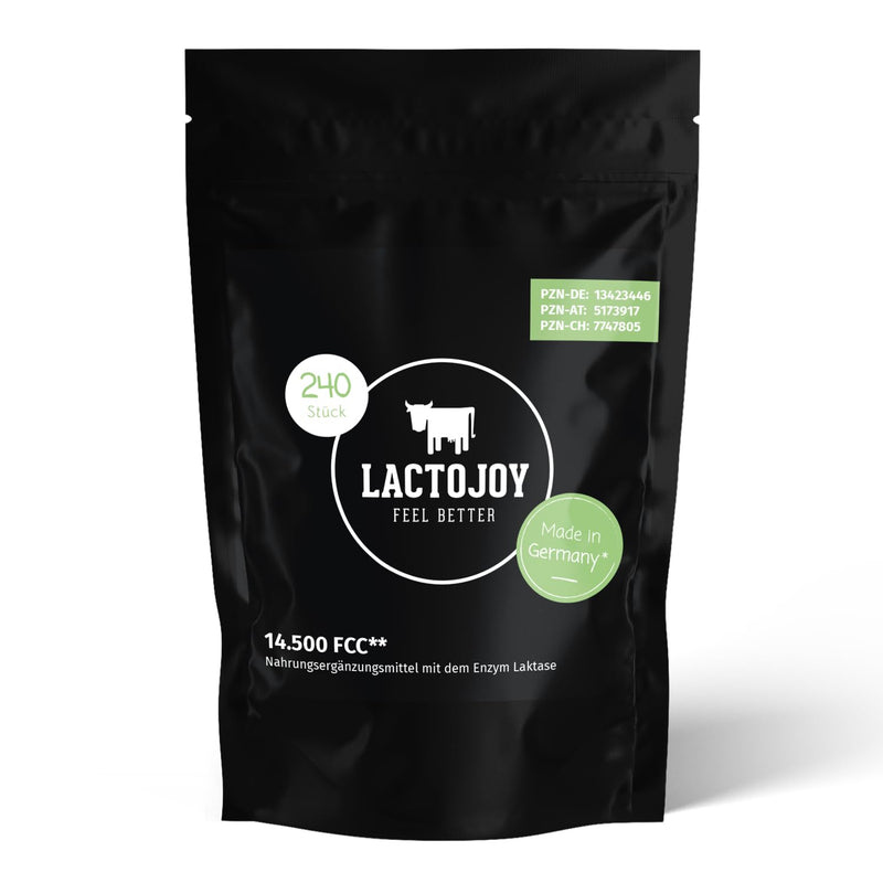 Lacto Joy Lactase Tablets | 240 Labels Refill High Dose 14500 FCC; Herbal Ingredients • Helps to Digest Milk Sugar Free of Chemical Additives, 100% Vegan - NewNest Australia