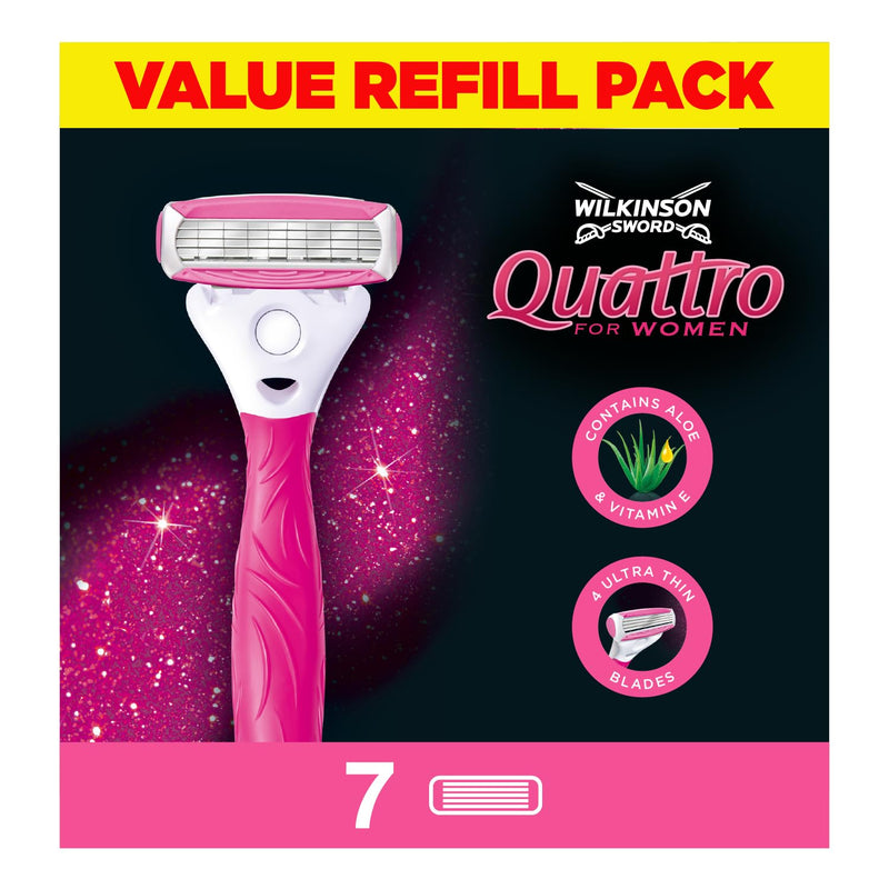 Wilkinson Sword Quattro for Women Razor Blades for Women's Razors, Pack of 7 (Pack of 1) - NewNest Australia