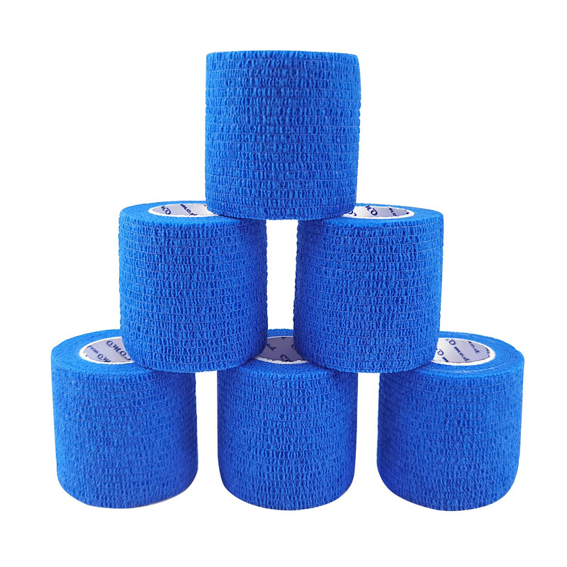 COMOmed self-adhesive bandage elastic bandage wrist bandage plaster roll dog bandages animal bandages blue 5 cm x 6 volumes 6 pieces (pack of 1) - NewNest Australia