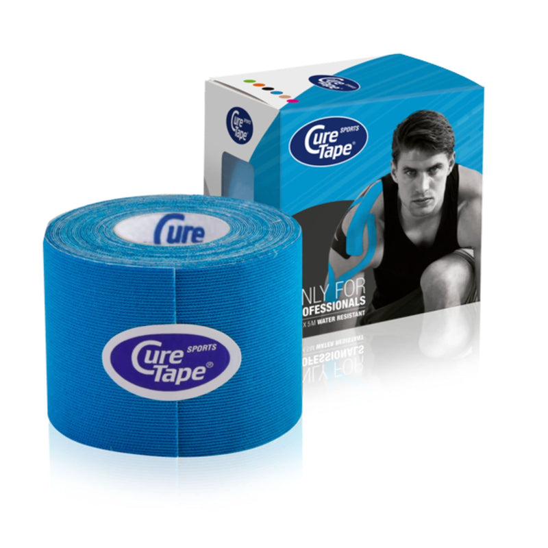 CureTape® Sports Kinesiology Tape | 25% more adhesive strength | Waterproof & latex-free kinesio tape | Sports tape for injuries & complaints | TÜV certified | 5cm x 5m | Blue - NewNest Australia