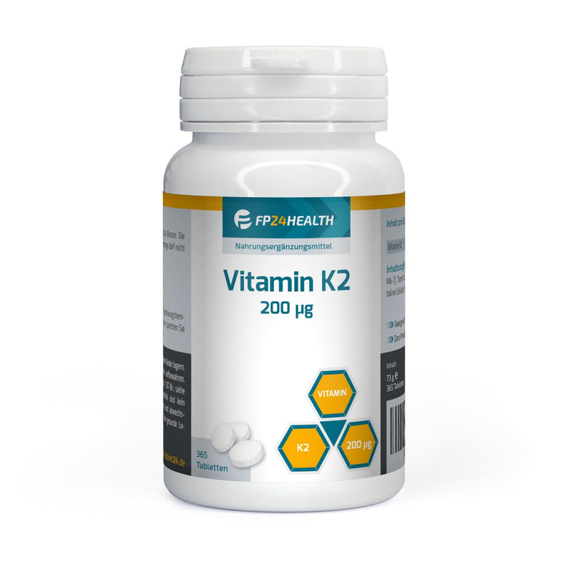 FP24 Health Vitamin K2-200µg - 365 tablets - high dose - annual supply - Menaquinone MK-7 - top quality - NewNest Australia