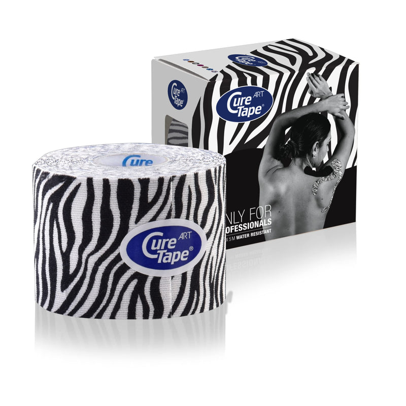 Curetape Kinesiotapes | Waterproof & Elastic Kinesiology Tape | Skin-Friendly Kinesio Tape | Latex-Free & Hypoallergenic | Sports Tape For Injuries & Complaints | 5Cm X 5M | Zebra - NewNest Australia