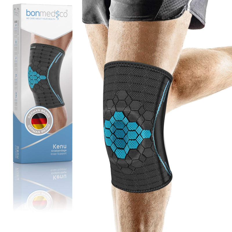 bonmedico Orthopedic knee bandage for women and men - bandage for left/right knee - strength training, fitness, sports, everyday life - wellness gifts for men and women - 1 knee pad - gray, M - NewNest Australia