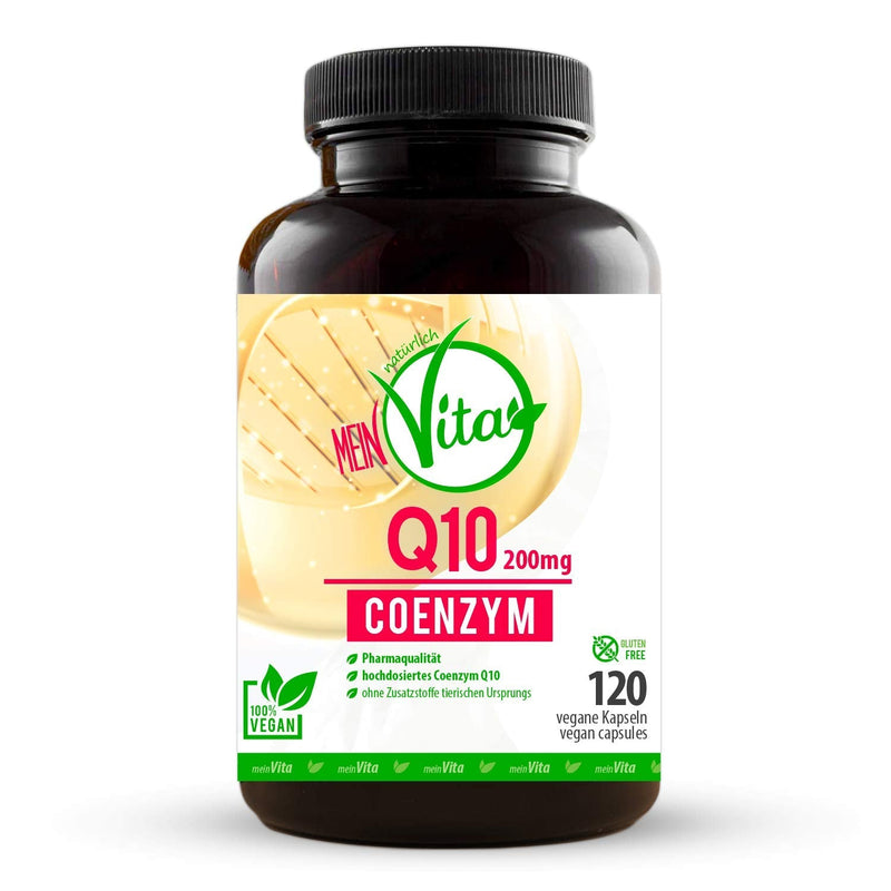 Coenzyme Q10, 100% vegan, extra high dose with 200mg per capsule - 120 capsules in a 4 month supply, bioactive, premium Q10, MeinVita line, - NewNest Australia