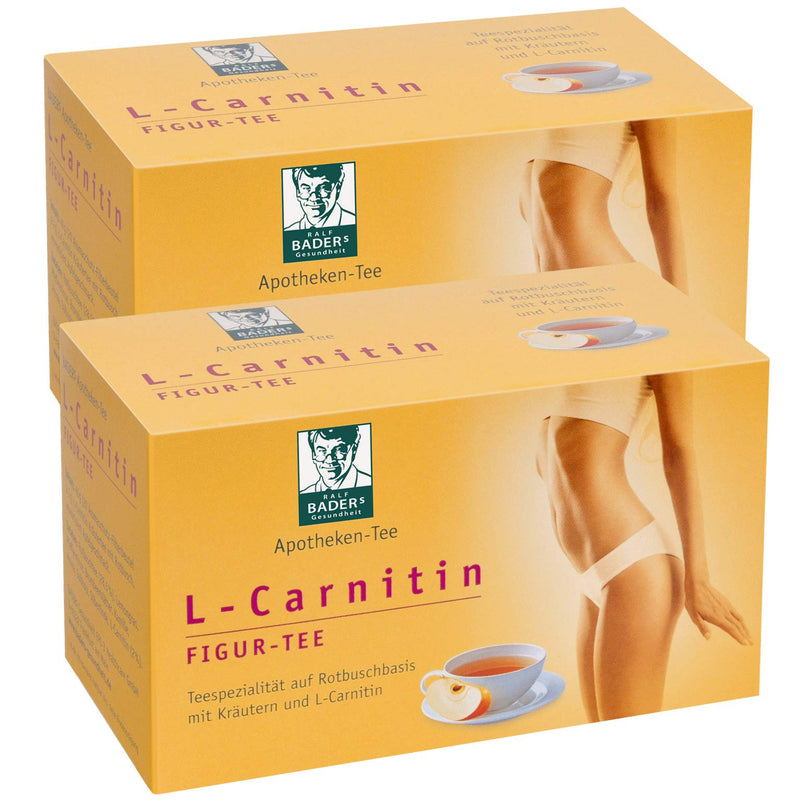Bader'S L-Carnitine Figure Tea From The Pharmacy. For Diet And Fasting Accompaniment. Rooibos Tea With Herbs And L-Carnitine. Delicious Taste Of Apple. 2 X 20 Filter Bags - NewNest Australia