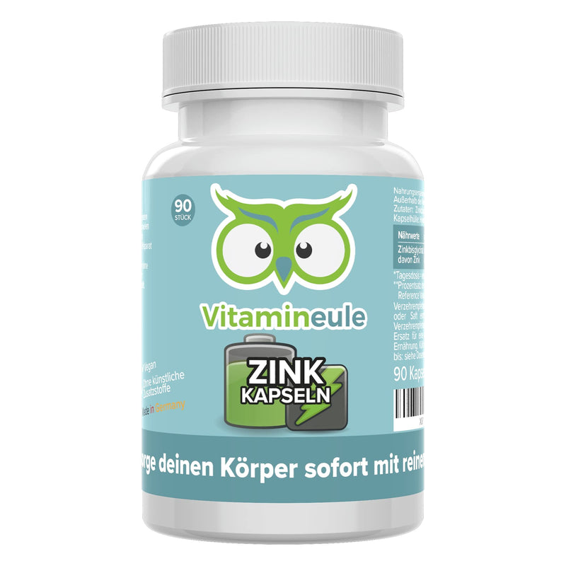 Zinc capsules - 25 mg - high dose - vegan - laboratory tested - zinc bisglycinate/zinc chelate without additives - small capsules instead of large tablets - quality from Germany - pure chelate - Vitamineule® - NewNest Australia