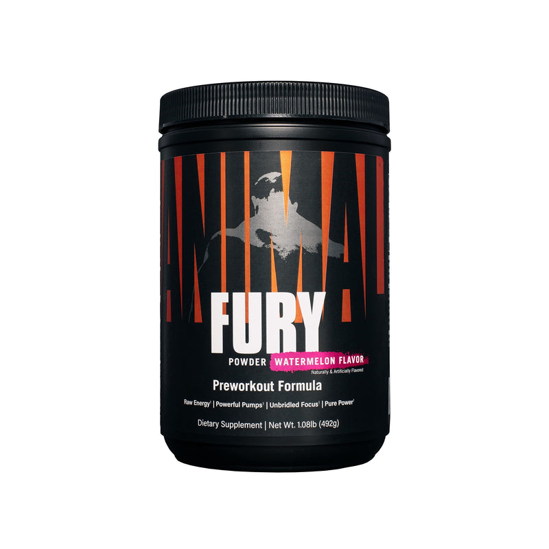 Universal Nutrition Animal Fury Pre Workout Booster (Watermelon) With Caffeine, Beta Alanine, Citrulline, L-Tyrosine & Bcaa For Maximum Energy & Supply Of Amino Acids During Training, 500G - NewNest Australia