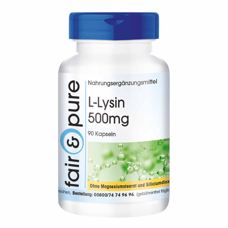 Fair & Pure® - L-Lysine capsules 500mg - vegan - without magnesium stearate - essential amino acid - 90 capsules - NewNest Australia