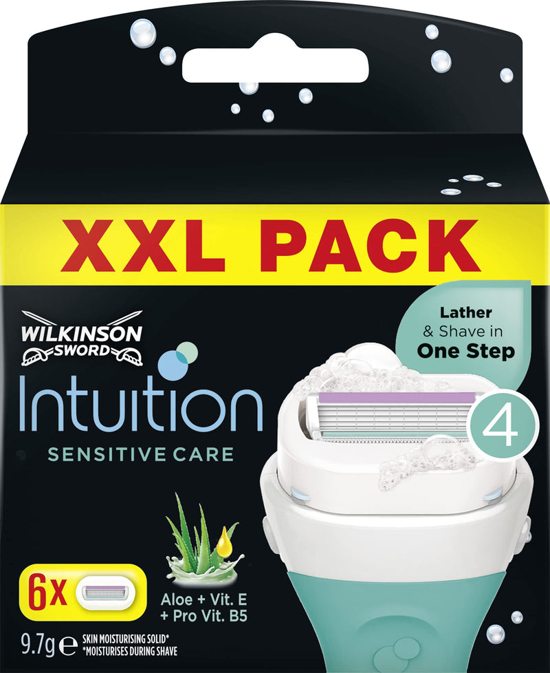 Wilkinson Sword Intuition Sensitive Care Razor Blades for Women Razors, Pack of 6 (Pack of 1) 6 Pieces (Pack of 1) - NewNest Australia