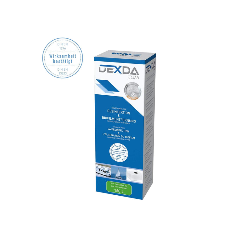 Wm Aquatec - Dexda Clean 250 Ml For Tank Disinfection & Line Disinfection For Motorhomes, Caravans & Boats - Fresh Water System Disinfection & Biofilm Removal For Tanks Up To 160 L - Made In Germany - NewNest Australia