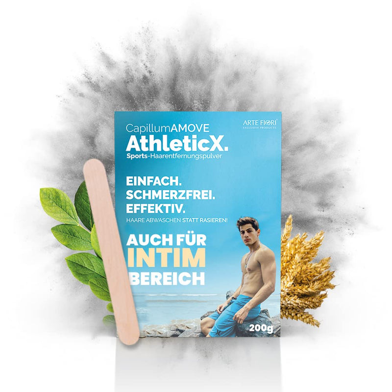 Capillum AMOVE AthleticX Premium Hair Removal Cream Intimate Area - Extra Gentle Hair Removal Powder Men [200g] Pain-Free Shower Hair Removal Cream without Additives with Neutral Odor 200 g (Pack of 1) - NewNest Australia