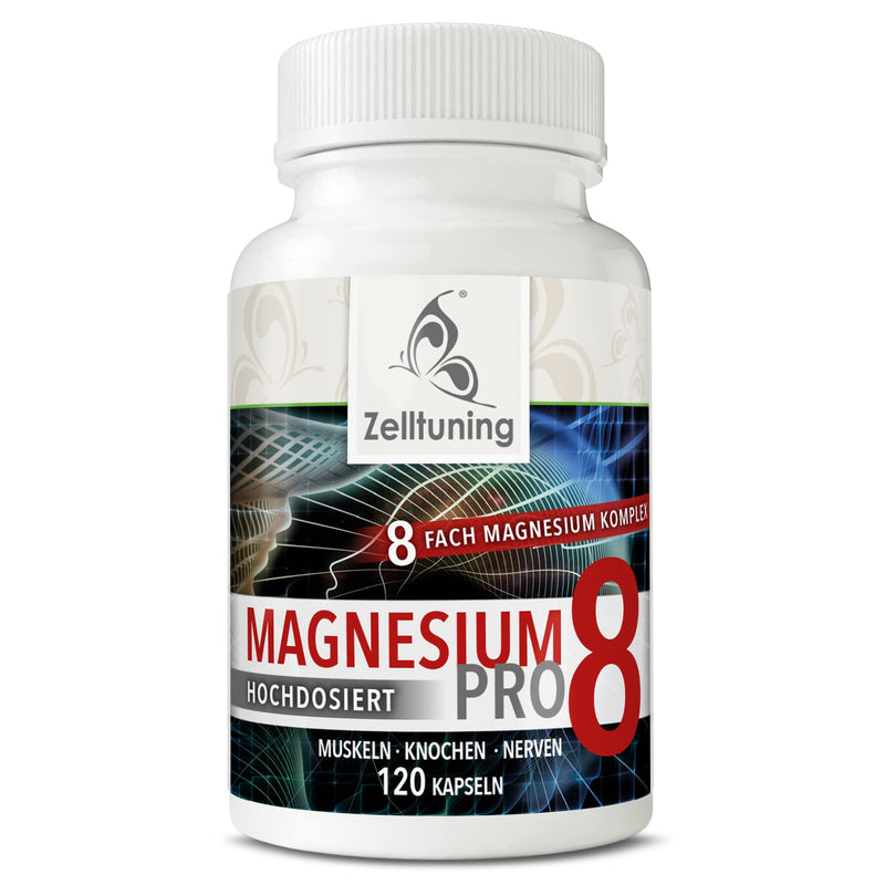 Cell Tuning Magnesium Complex Pro 8, Optimally Bioavailable, High Dose With Natural Trace Elements, Ideal As Vitamin D Activator, 120 Capsules, Vegan, Pure Substances Without Additives - NewNest Australia