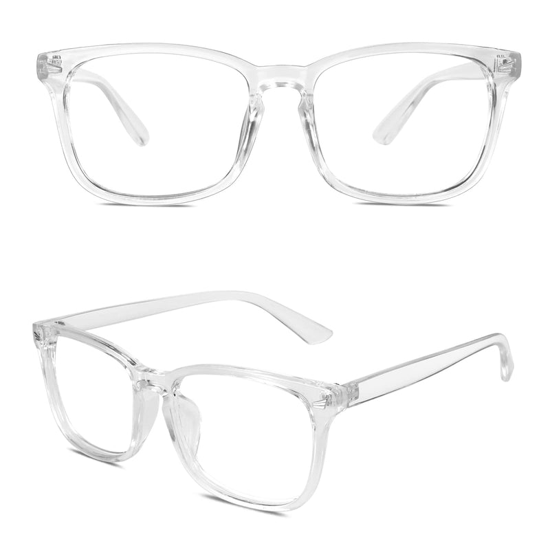 GQUEEN Horn Glasses Glasses Without Strength Fake Glasses Nerd Glasses Women Men UV400 PE2 1 Transparent - NewNest Australia