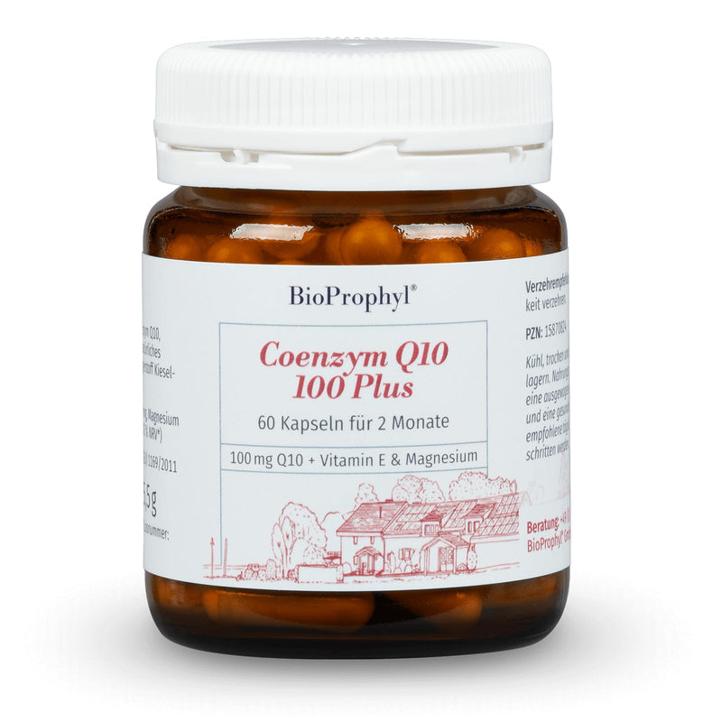 BioProphyl® Coenzyme Q10 100 plus - 100 mg pure Q10 from fermentative production with vitamin E - 60 vegetarian capsules for 2 months 60 pieces (pack of 1) - NewNest Australia