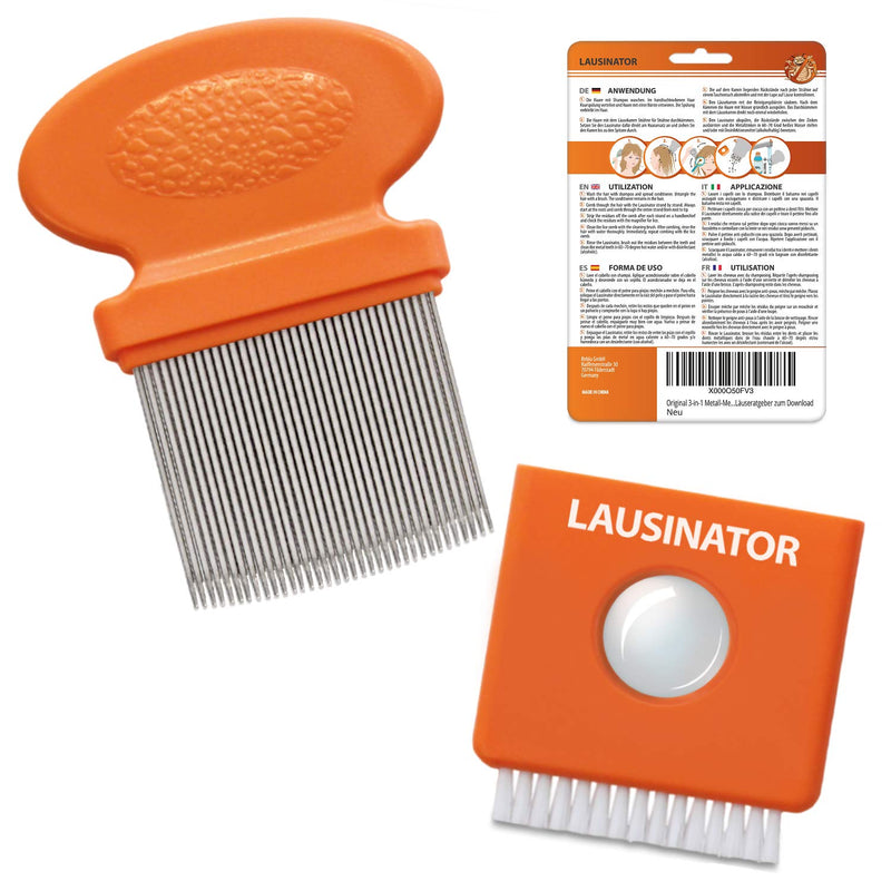 Original 3 In 1 Metal Human Lice Comb Lausinator Nit Comb Extra Fine - Children And Adults - Now With Lice Guidebook To Download (English Language Not Guaranteed) - NewNest Australia