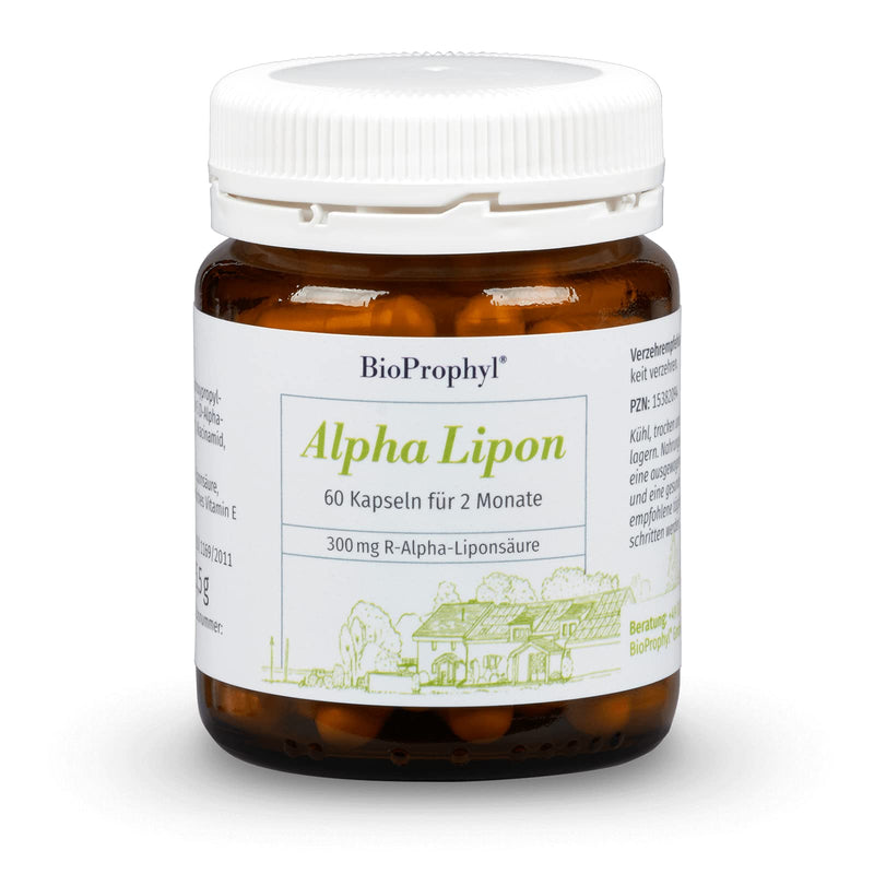BioProphyl® Alpha Lipon - 300 mg purely natural - (R)-alpha lipoic acid - without synthetic (S)-alpha lipoic acid - with vitamin E and niacin - 60 vegetable capsules - NewNest Australia
