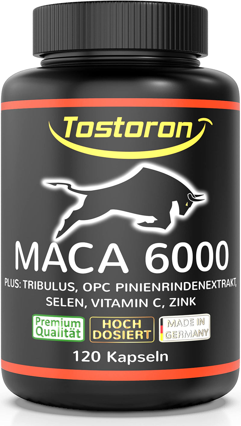 Tostoron Maca 6000 High Dosage - Get The Tostoron Hammer Directly To Your Home. 120 Capsules, Plus Tribulus, Pine Bark Extract, Vitamin C, Selenium, Zinc - Laboratory Tested, 1 Tin (1 X 100 G) - NewNest Australia