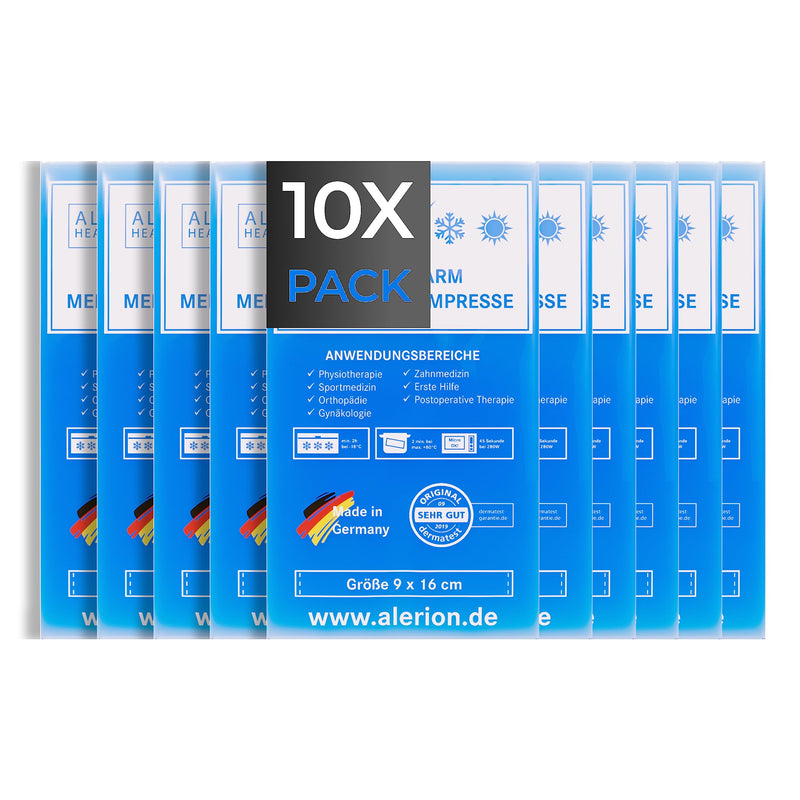 Alerion Pack of 10 9 cm x 16 cm Cold-Warm Compress 110g Gel Pro Compress Multiple Compress Reusable Cool Pack Microwave Safe Gel Pack Ideal for Children - NewNest Australia