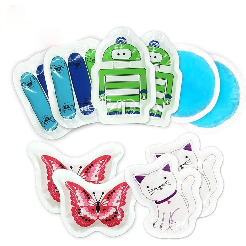 World-Bio Children'S Cooling Pads, Gel Cooling Pads, Heat Cushion With Cartoon Animal Motif, Reusable Ice Packs, Cold Warm Compress, Cool Pack, For Wisdom Teeth, Dents, Fever Cooling, Pack Of 10 - NewNest Australia