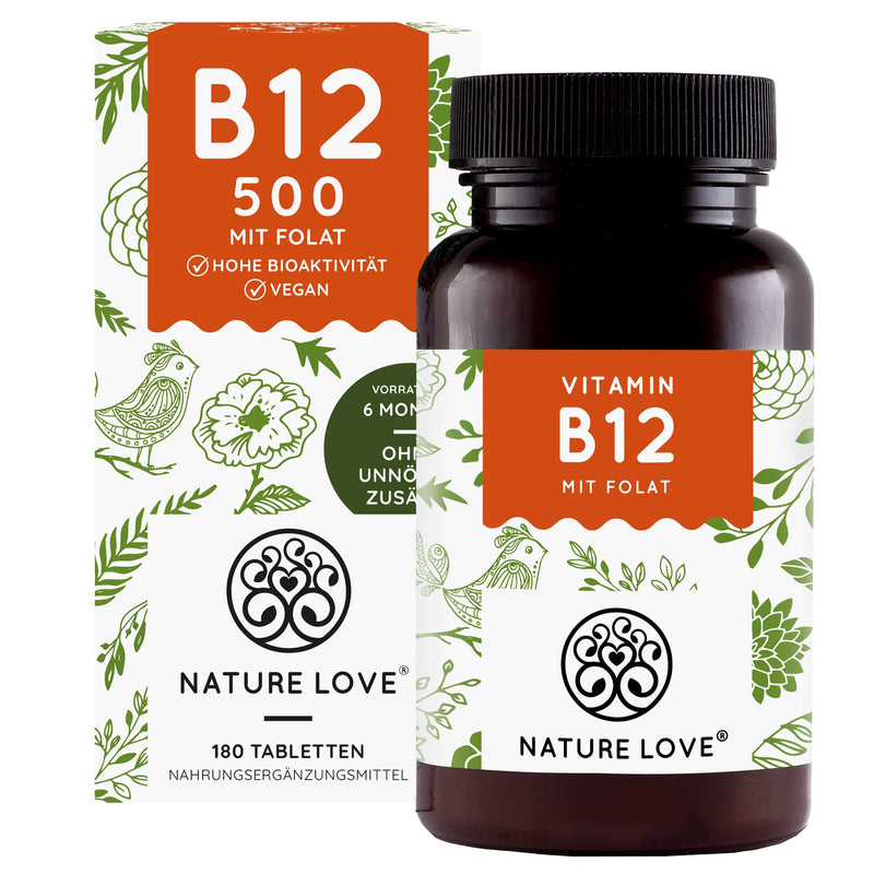 Nature Love Vitamin B12 ‚ Comparison Winner 2019* ‚ 1000 Œºg, 180 Tablets. Both Active Forms Of Adenosyl & Methylcobalamin + Depot + Folic Acid As 5-Mthf. Vegan, High Dosage, Made In Germany. - NewNest Australia