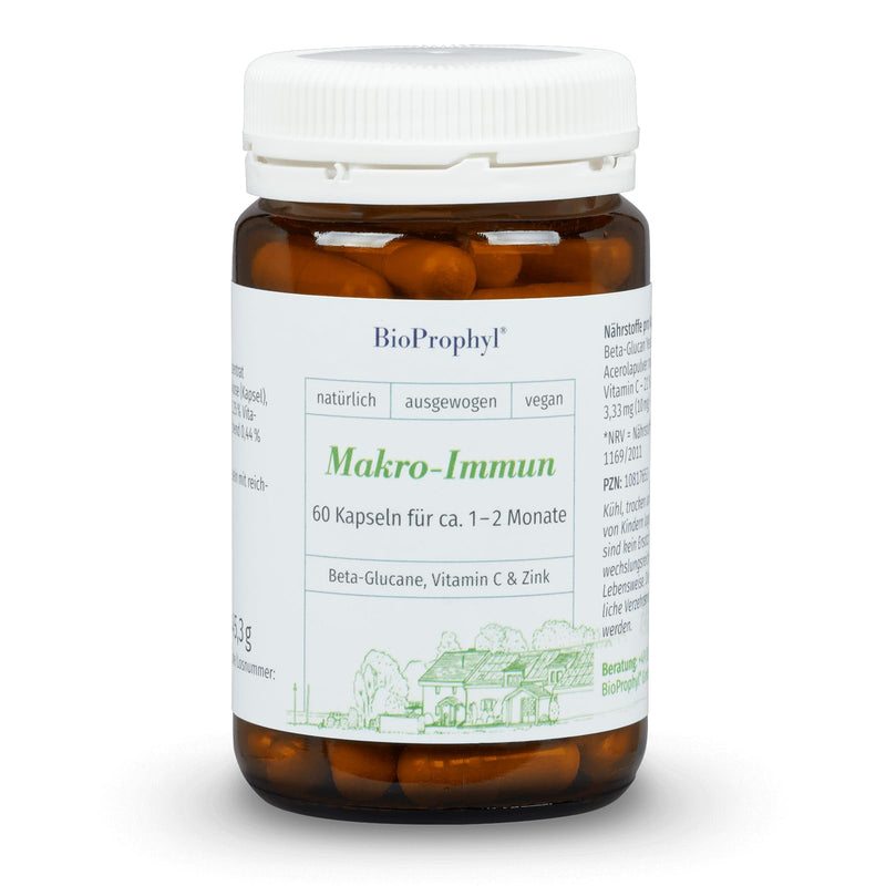 BioProphyl® Macro-Immune - 500 mg Beta Glucan Yestimun® with vitamin C and zinc to support the immune system - 60 capsules for 1-2 months - NewNest Australia