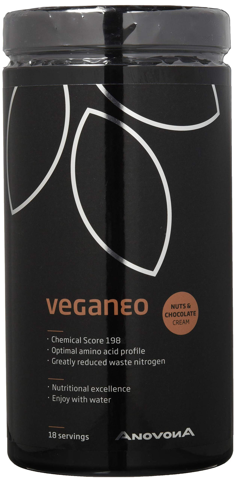 Anovona Veganeo - Chocolate Nut Cream - Chemical Score 198. Pea Protein, 1 Lb 5 Oz (Vegan Protein And Vegan Protein, Essential Amino Acids, Bcaa, Eaas 1-Pack (1 Lb) - NewNest Australia