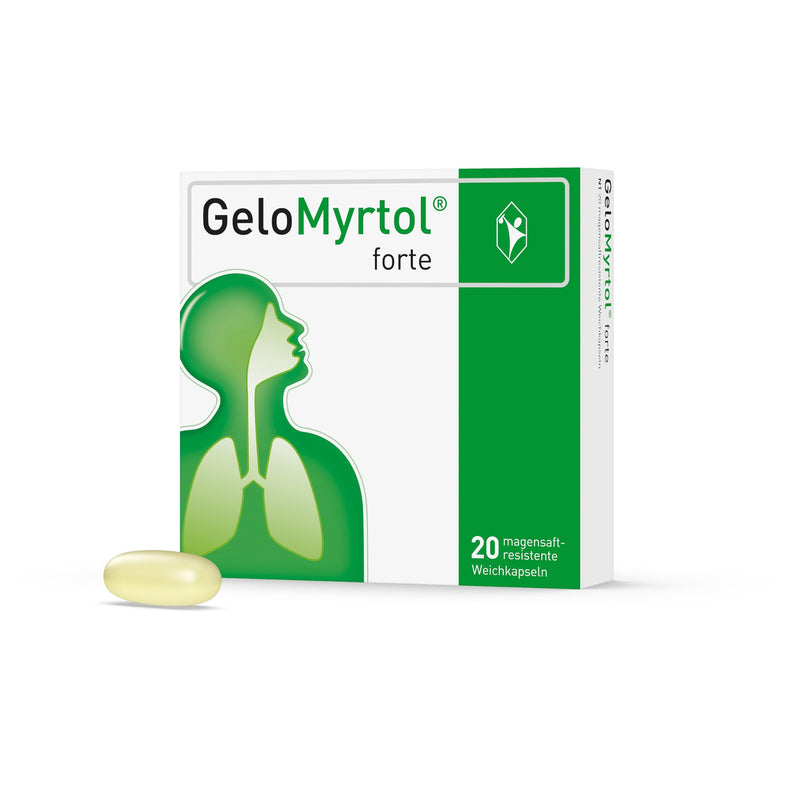 GeloMyrtol forte 20 pcs., the herbal expectorant for acute respiratory infections with cough, runny nose and pressure headache (symptoms of sinusitis & bronchitis), capsule - NewNest Australia