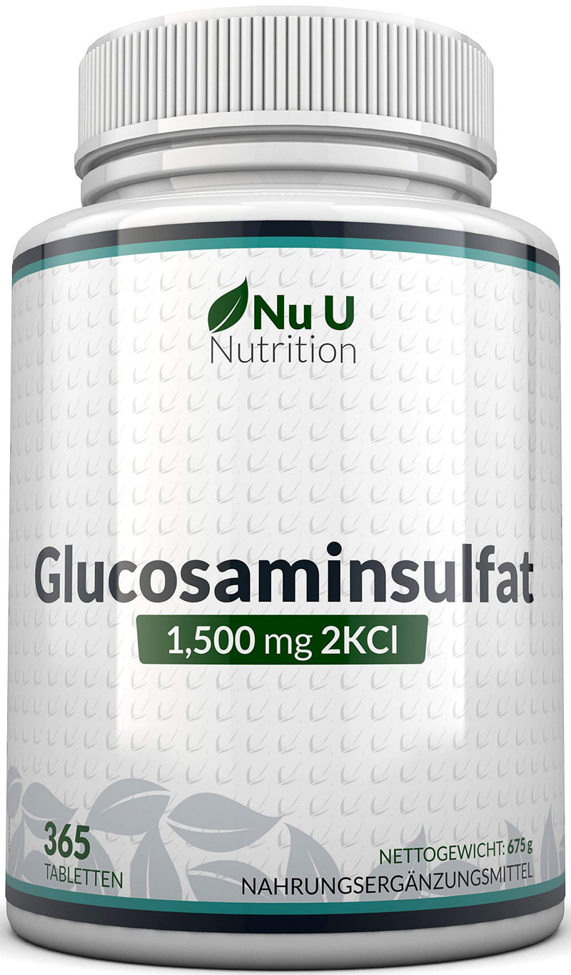 Glucosamine Sulphate 1,500 Mg 2Kci 365 Tablets Glucosamine (Supplies For One Year) I No Gel, Capsules, Liquid Or Powder | High Quality I Made In The Uk By Nu U Nutrition - NewNest Australia