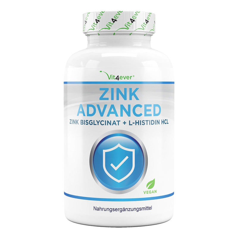 Zinc 25 mg - 400 tablets - Premium: Zinc bisglycinate from Albion® + L-Histidine - High bioavailability - Chelate complex - Laboratory tested - Vegan - High dosage - NewNest Australia