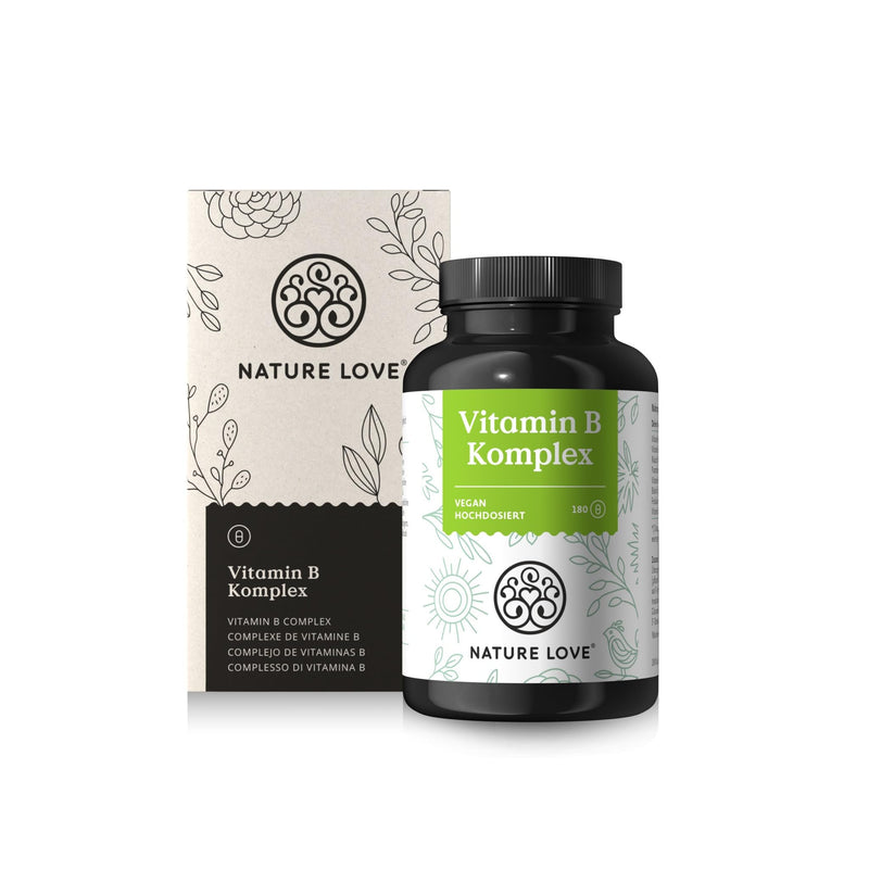 Nature Love Vitamin B Complex Forte - 180 Capsules (6 Months), Doses Up To 10 Times Higher Than Other Vitamin B Complexes, Premium: With Bio-Active Vitamin B Forms, Thus Ensuring High Bioavailability - NewNest Australia
